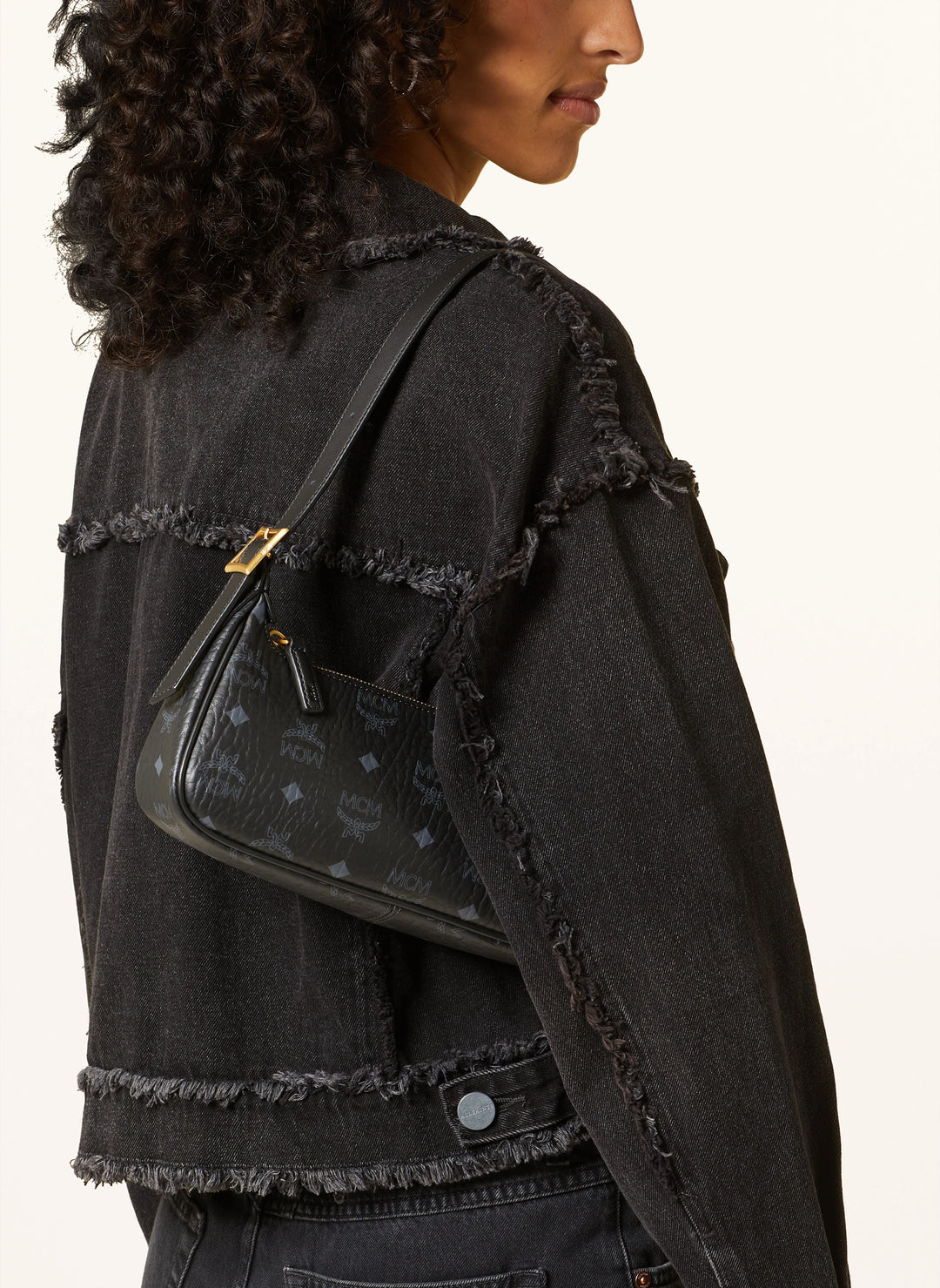 MCM Aren Shoulder Bag Black