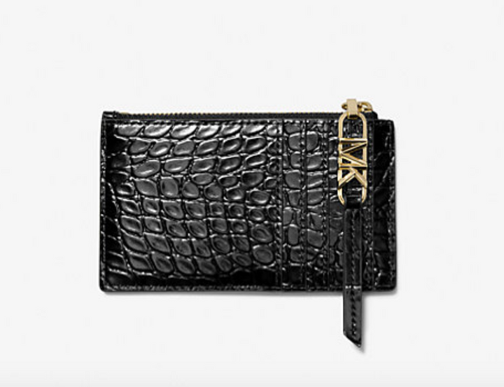 Michael Kors Kartenetui Empire Small aus Leder mit Krokodilprägung