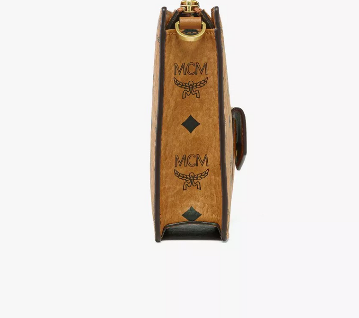 MCM Aren Standing Crossbody Pouch in Cognac