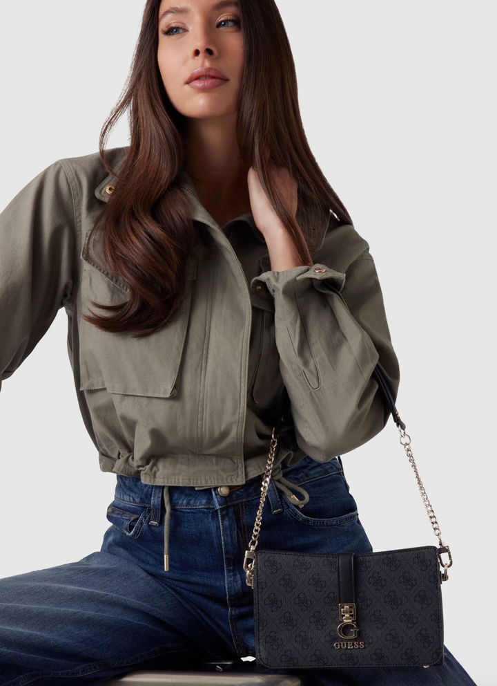 Guess Zamira Coal Logo Schultertasche