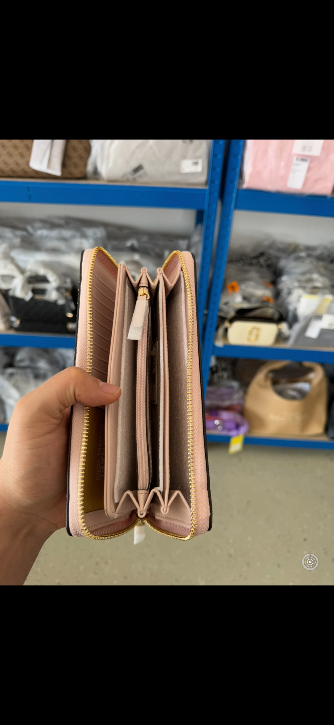 Michael Kors Jet Set Geldbeutel Vanilla/Powder Blush