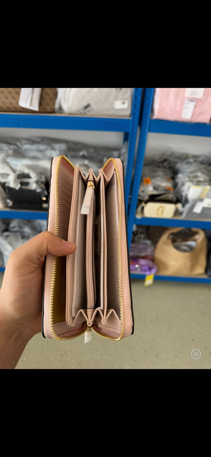 Michael Kors Jet Set Geldbeutel Vanilla/Powder Blush