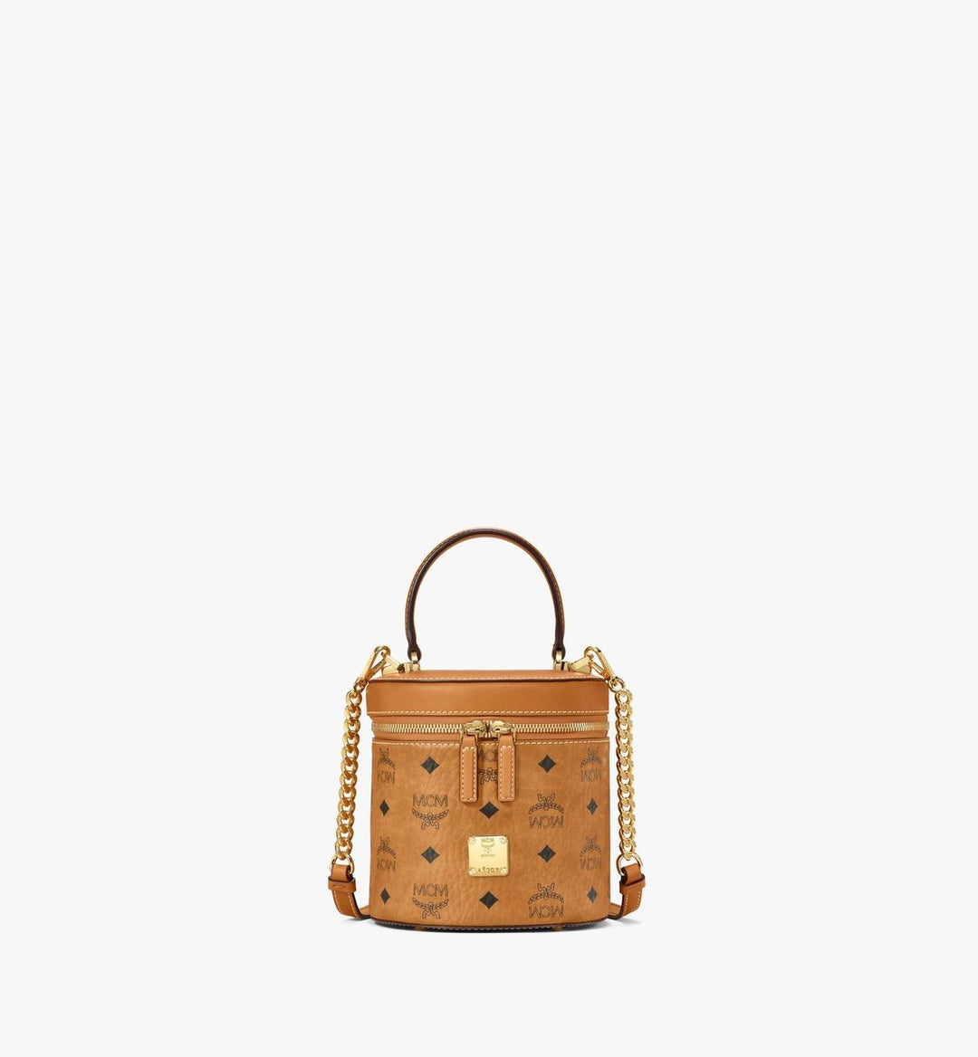 MCM Small Cylinder Crossbody Cognac