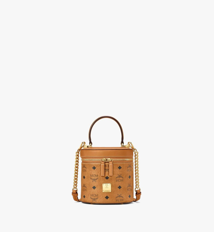 MCM Small Cylinder Crossbody Cognac